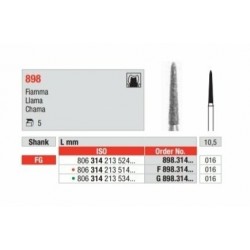 G898-016-FG Fresa diamantada grano grueso   con forma de llama