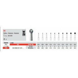 H1-FG Fresa bola en carburo de tungsteno para cavidades y raices
