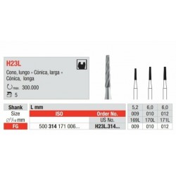 H23L-FG Fresa carburo tungsteno forma de conica larga