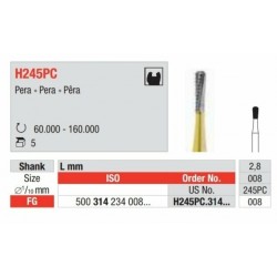 H245PC-FG Fresa Para la eliminación de amalgama y composite y para la preparación de aditamentos de titanio.