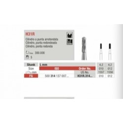 H31R-FG Fresa carburo tungsteno forma cilindro punta redondeada