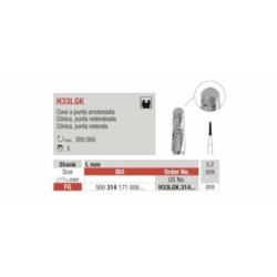 H33LGK-FG Fresa carburo de tungsteno cónica con  redondeada