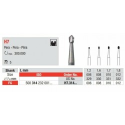 H7-FG Fresa carburo tungsteno forma de Pera