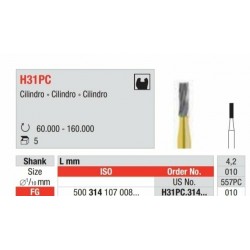 H7PC-FG Fresa Para la eliminación de amalgama y composite y para la preparación de aditamentos de titanio.