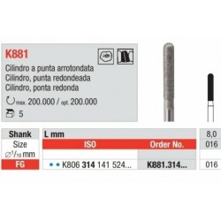 K881-FG Fresa diamantada para eliminar restauraciones de porcelana