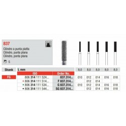 SG837-FG Fresa diamantada grano super grueso cilÃ­ndrica punta plana