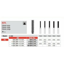 SG837L-FG Fresa diamanta grano super  grueso cilindro largo punta plana