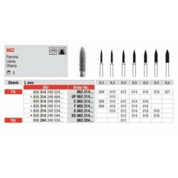 SG862-FG Fresa diamantada grano super  grueso en forma de llama