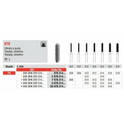SG878-FG Fresa diamantada grano super  grueso  en forma de cilindro con punta acabada como un torpedo
