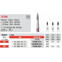 TC246-FG Fresa carburo de tungsteno multilamina  en forma de llama pequeÃ±a.