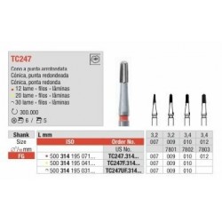 TC247-FG  Fresa cono punta redondeada  30 laminas para acabado de composites