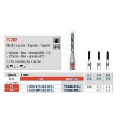 TC282-FG Fresa cilindro punta torpedo 8 laminas acabado composite