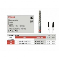 TC283K-FG Fresa con forma de  cilindro  punta conica en multilamina para acabado