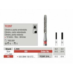 TC297-FG  Fresa con forma de  cilindro  punta redondeada  en multilamina para acabado