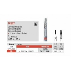 TC377-FG Fresa cono punta plana corta multilamina para acabado de composites