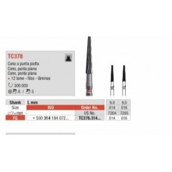 TC378-FG Fresa cono punta plana  larga  multilamina para acabado de composites