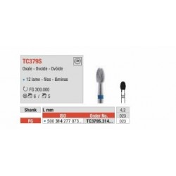 TC379S-FG Fresa ovoide  12 laminas para acabado de composites , fresa acabado-S