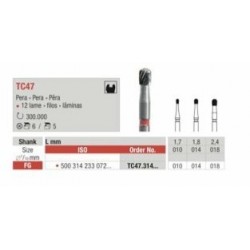 TC47-FG  Fresa con forma de pera  multilamina para acabado composite