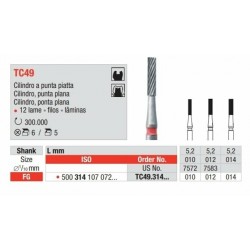 TC49-FG Fresa carburo de tungsteno multilamina forma de cilindro con punta plana para acabado.