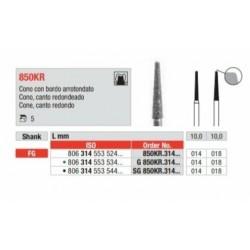 copy of G850KR-FG Fresa diamantada grano grueso en forma de cono con canto redondeado