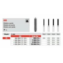 G886-016-FG Fresa diamanda  grano grueso  con forma de cilindro con punta