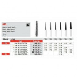 copy of F848-FG Fresa diamantada grano fino con forma de cono con punta plana