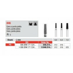 copy of 846-FG Fresa diamantada grano medio en forma de cono con punta plana