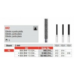 copy of 842-FG Fresa diamantada grano medio cilindro con punta plana