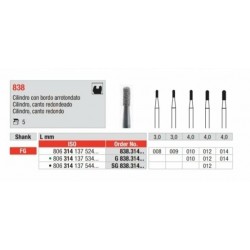 838-014-FG Fresa diamantada grano medio cilindro canto redondo para cavidades