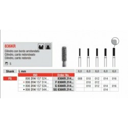 836KR-016-FG Fresa diamantada grano medio cilindrica  canto redondo