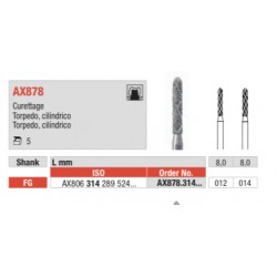 AX879-FG Fresa torpedo cilíndrico diamante para tallados rápidos