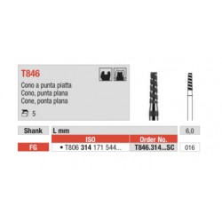 TSC846-FG Fresa diamante turbo en forma de cono punta plana