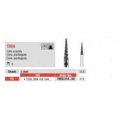 TSC859-FG Fresa diamante turbo en forma de cono puntiagudo