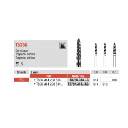 TC878K-FG Fresa diamante turbo en forma de torpedo cónico