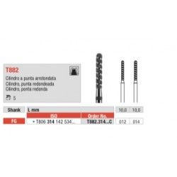 TC882-FG Fresa diamante turbo en forma de cilindro punta redondeada