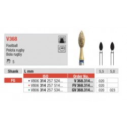 V368-FG Diacut Fresa diamante en forma de pelota de rugby